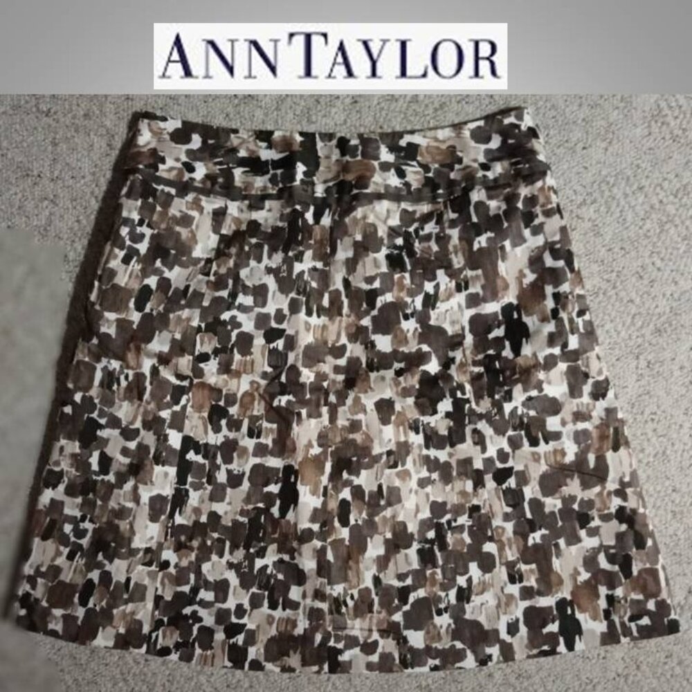 Ann Taylor tan black skirt size 10